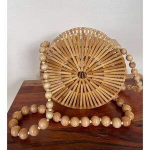 Natural Bamboo Round Bag